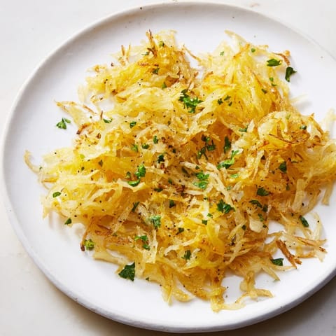 Sizzling hash browns with perfectly browned edges, a savory breakfast treat with potatoes.