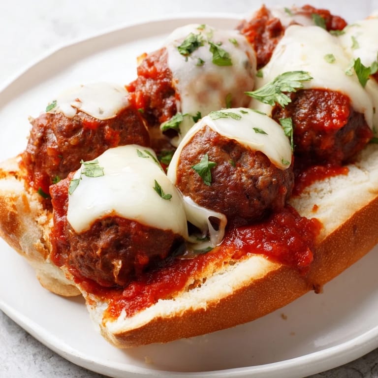 Imagine biting into this flavorful Meatball Sub, with marinara-soaked meatballs and soft, toasted bread.
