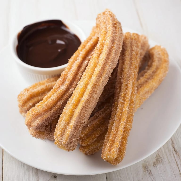 A close-up of perfectly fried churros glistening, showing their texture and ready for a sweet treat.