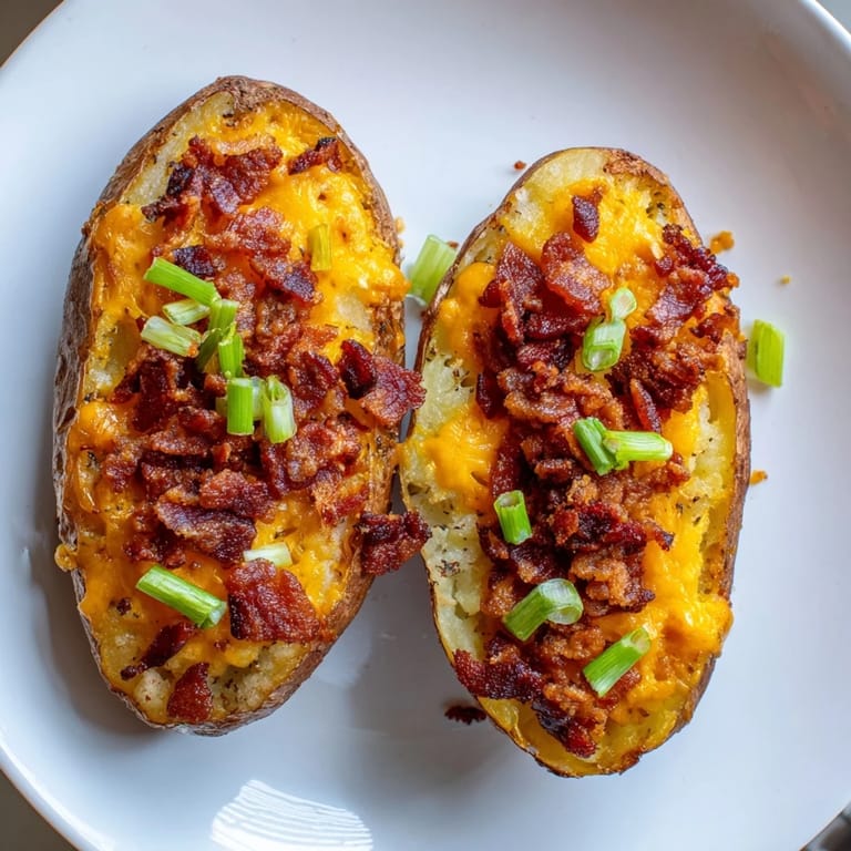 Melted cheddar coats the Potato Skins, showcasing a perfect balance between salty bacon and potato.