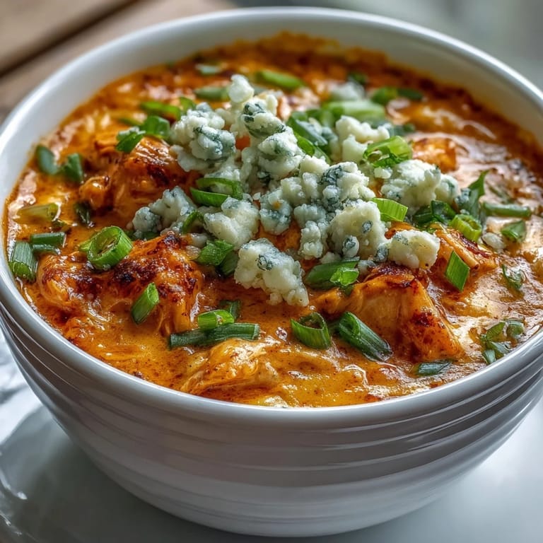 Hearty Crock Pot Buffalo Chicken Dip Soup steaming in a slow cooker, featuring tender shredded chicken and spicy buffalo sauce.