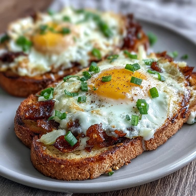 Golden asparagus spears top creamy scrambled eggs on rustic bread, garnished with fresh chives and lemon.